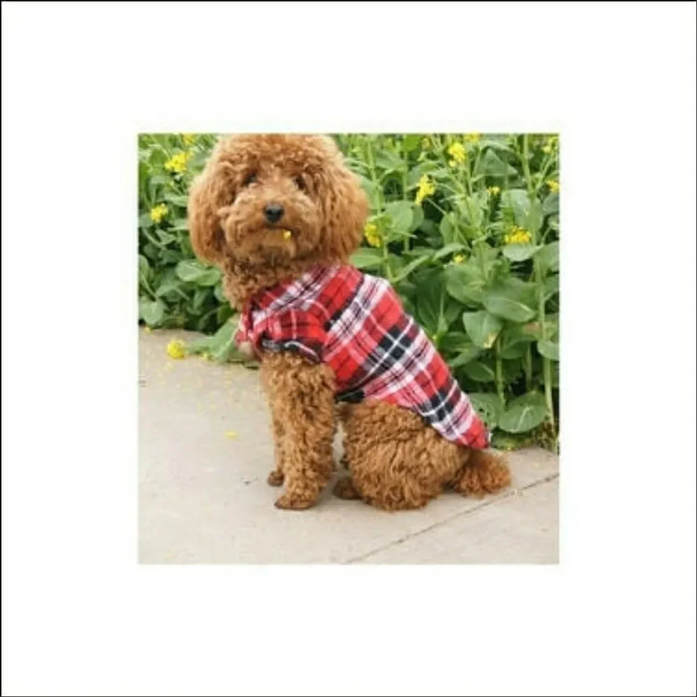 Flannel plaid doggie coat